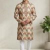 men2 Royal Cream & Gold Heavily Embroidered Sherwani